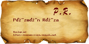 Pázmán Róza névjegykártya