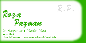 roza pazman business card